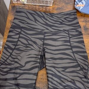 Old Navy Black Zebra Pattern Bike Shorts With Pockets.